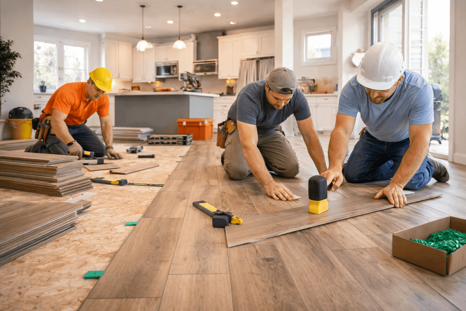 Flooring installation crews using Doozyer