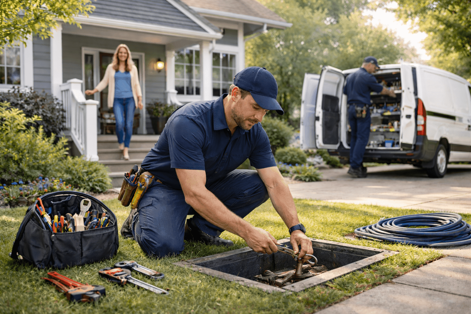 Plumbing crews using Doozyer