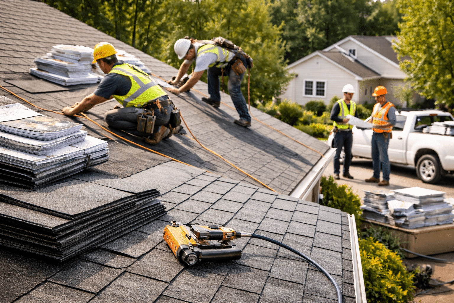 Roofing crews using Doozyer
